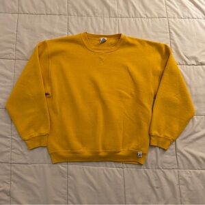 Vintage 90s Yellow Russell Athletic Crewneck sweatshirt